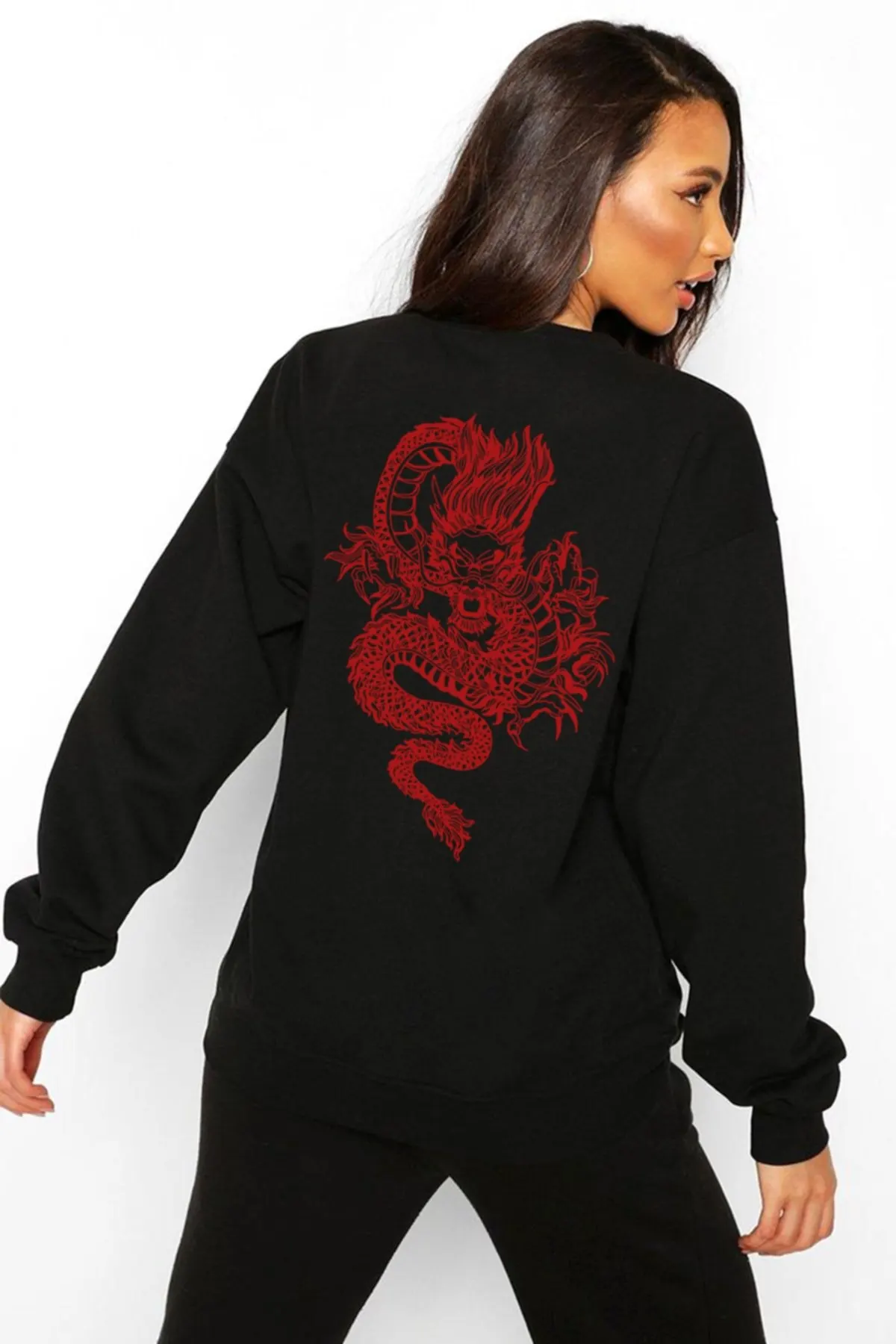 Women's Sweatshirt Azurco Oversize BackFront Dragon Printed Black Hoodies Fashion All Season New Pullovers Fleece lovers Fleece
Women's Sweatshirt Azurco Oversize BackFront Dragon Printed Black Hoodies Fashion All Season New Pullovers Fleece lovers Fleece
