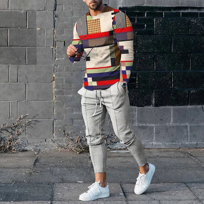 New Men's Long-sleeved T-shirt Suit Fashion Street Style Clothing Slim Sportswear Two-piece Set O Collar Sweatshirt Pullover
New Men's Long-sleeved T-shirt Suit Fashion Street Style Clothing Slim Sportswear Two-piece Set O Collar Sweatshirt Pullover