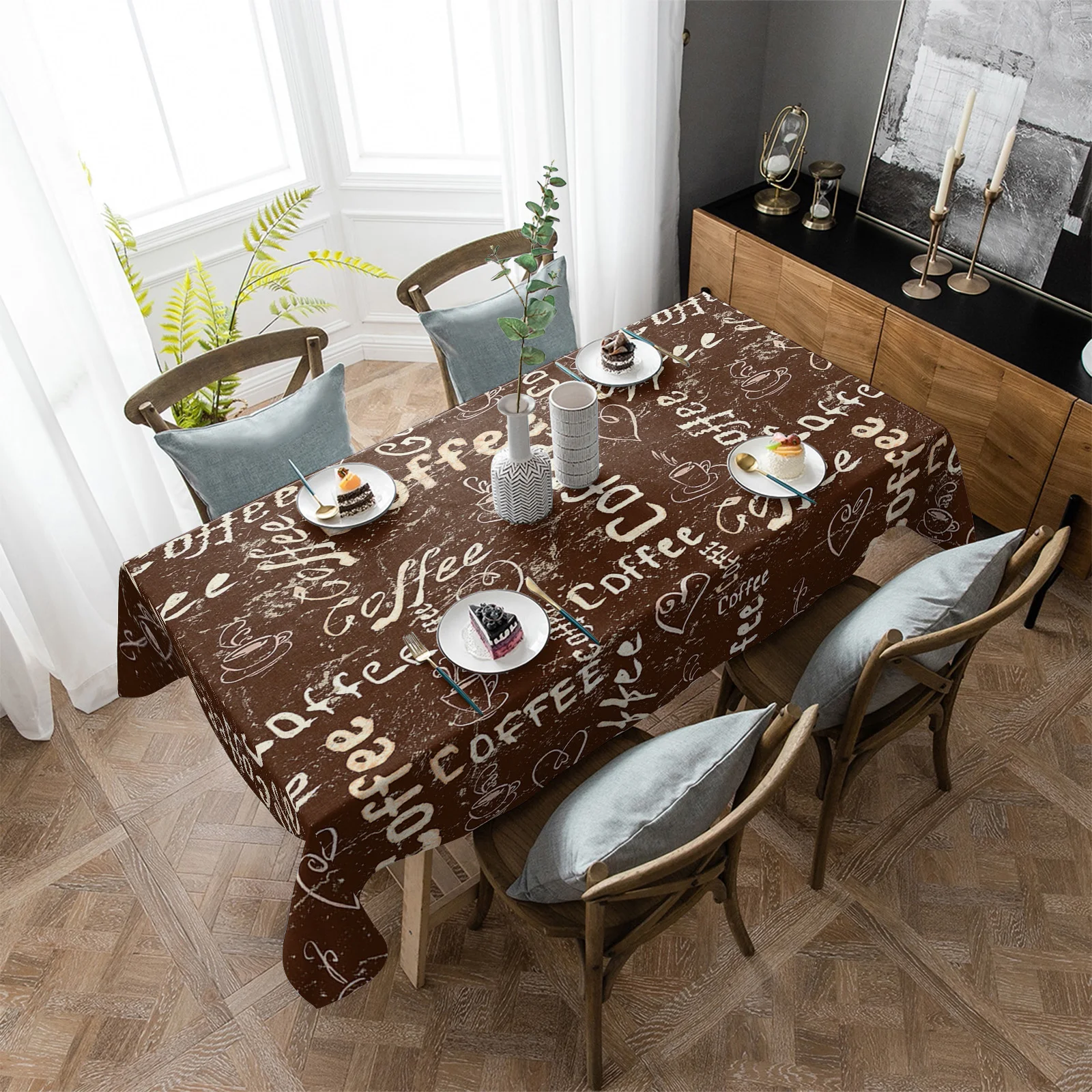 Ткань для кофейного столика в стиле ретро, водонепроницаемая Домашняя Декоративная скатерть, чехол для кухонного обеденного стола 
Ткань для кофейного столика в стиле ретро, водонепроницаемая Домашняя Декоративная скатерть, чехол для кухонного обеденного стола