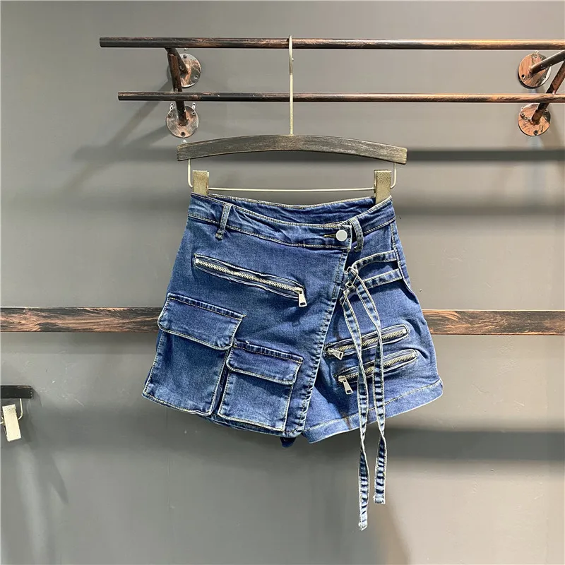 2023 Spring Women's Irregular Multi Pocket Design A-line Denim Shorts Skirts Pants Loose High Waist Wide Leg Skirts
2023 Spring Women's Irregular Multi Pocket Design A-line Denim Shorts Skirts Pants Loose High Waist Wide Leg Skirts