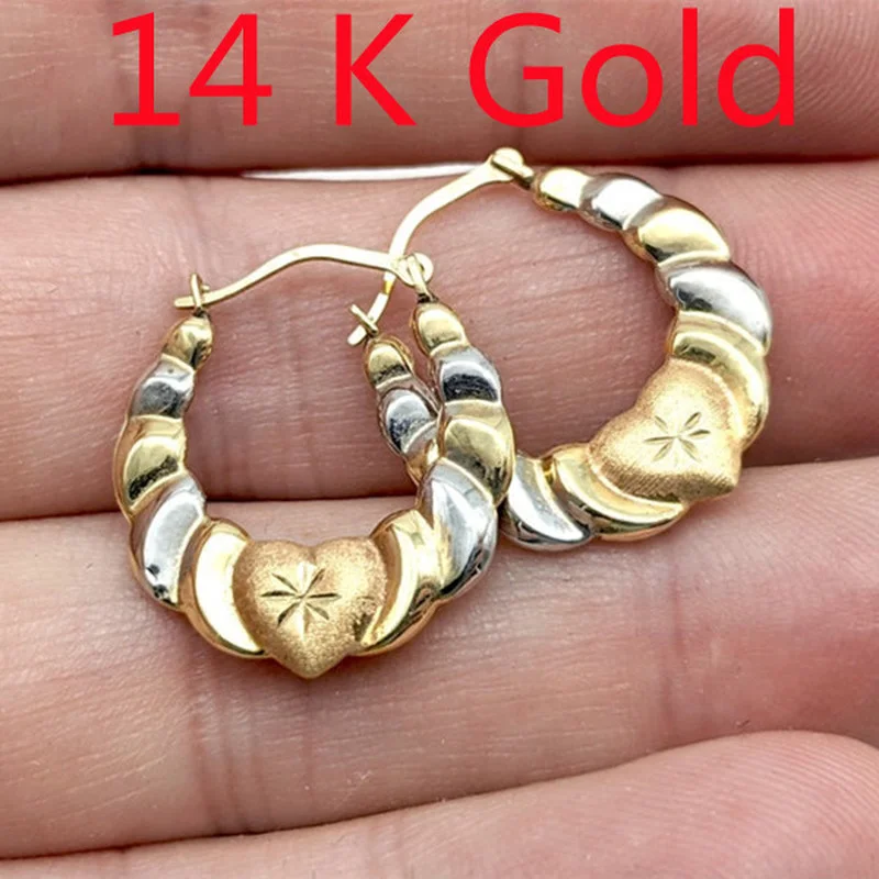 FONECT Pendientes De Aro Con Forma De Corazón, Aros Con Relleno De Oro De 14k, Tricolor, Acanalado, Vintage
FONECT Pendientes De Aro Con Forma De Corazón, Aros Con Relleno De Oro De 14k, Tricolor, Acanalado, Vintage