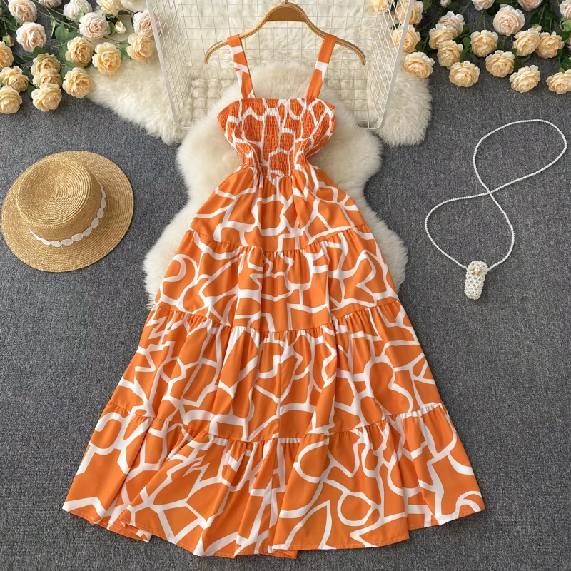 Clothland Women Elegant Print Strap Vestido Sleeveless Square Collar Elastic Bust One Piece Summer Chic Vestidos Maxi WA63
Clothland Women Elegant Print Strap Vestido Sleeveless Square Collar Elastic Bust One Piece Summer Chic Vestidos Maxi WA63