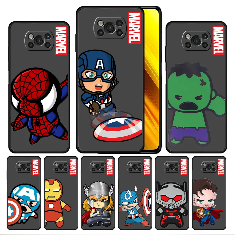 Cute Marvel Hero Spiderman Back Print Case for Xiaomi Poco Redmi 8 Note 9 9S 10 11 M3 F3 X4 7 Pro X3 NFC Note11 Black Cell
Cute Marvel Hero Spiderman Back Print Case for Xiaomi Poco Redmi 8 Note 9 9S 10 11 M3 F3 X4 7 Pro X3 NFC Note11 Black Cell