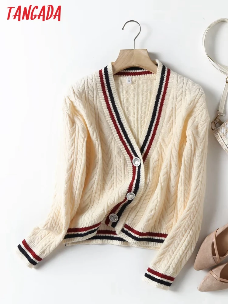 Tangada Women Elegant Twist Crop Cardigan Vintage Jumper 2022 Female Knitted Cardigan BC22
Tangada Women Elegant Twist Crop Cardigan Vintage Jumper 2022 Female Knitted Cardigan BC22