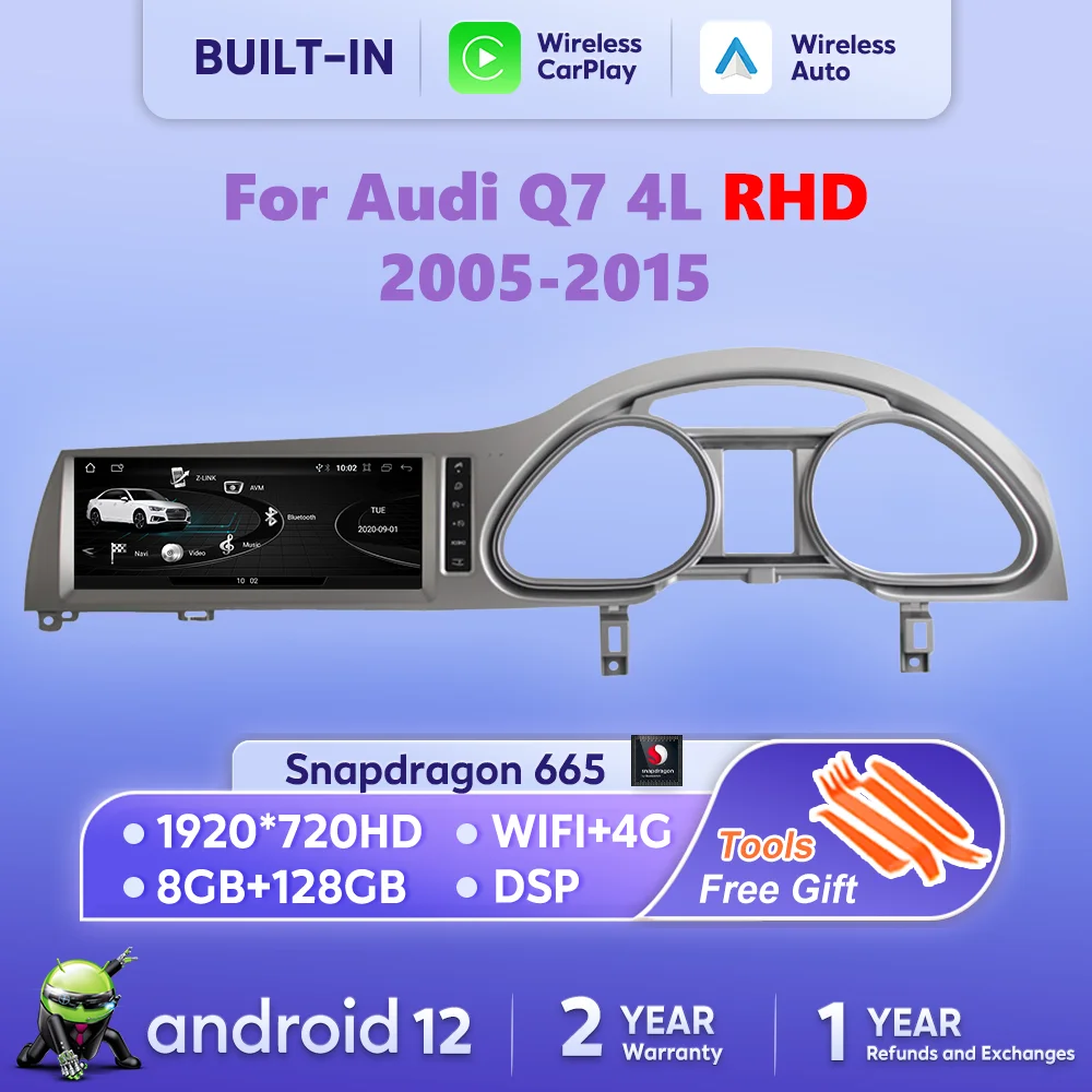 Автомобильный мультимедийный плеер с Android 12 8 + 128 Гб для Audi Q7 4L 2005-2015 RHD GPS навигация автомобильное радио стерео DSP WIFI
Автомобильный мультимедийный плеер с Android 12 8 + 128 Гб для Audi Q7 4L 2005-2015 RHD GPS навигация автомобильное радио стерео DSP WIFI