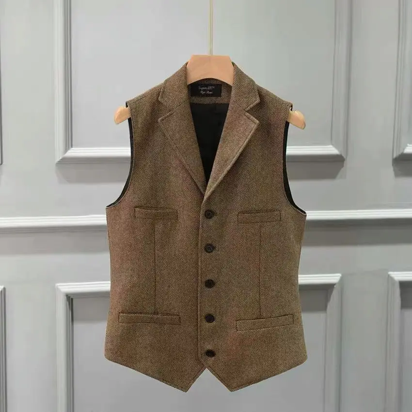 2022 Classic Style Men's Suit Vest Wool Tweed Vintage Steampunk Waistcoat Formal Business Vests for Men Wedding 2022 Q12
2022 Classic Style Men's Suit Vest Wool Tweed Vintage Steampunk Waistcoat Formal Business Vests for Men Wedding 2022 Q12