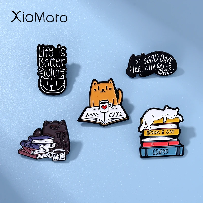 Kitties Book Coffee Enamel Lapel Pin Animal Custom Brooches Badge Backpack Jewelry Accessories Gift For Cat Lover Free Shipping
Kitties Book Coffee Enamel Lapel Pin Animal Custom Brooches Badge Backpack Jewelry Accessories Gift For Cat Lover Free Shipping