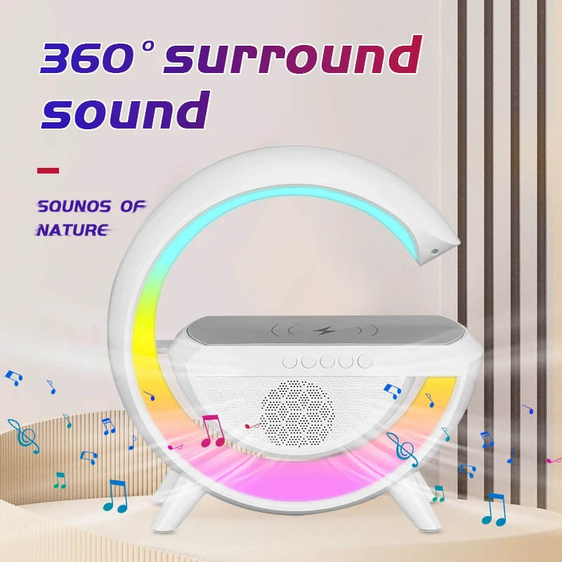 Multifunctional Wireless Fast Charging Ambient Light Bluetooth Speaker Button Alarm Clock Moon Shape Desk Lamp Clocks Speaker
Multifunctional Wireless Fast Charging Ambient Light Bluetooth Speaker Button Alarm Clock Moon Shape Desk Lamp Clocks Speaker