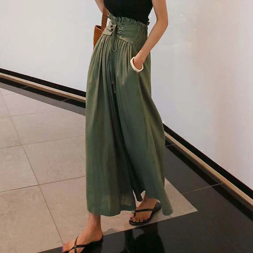 Casual Pants Ramie Fabric Casual Banding High Waist Comfortable Wide Leg Pants 2022 Summer New Ladies Bottoms Korea Japan
Casual Pants Ramie Fabric Casual Banding High Waist Comfortable Wide Leg Pants 2022 Summer New Ladies Bottoms Korea Japan