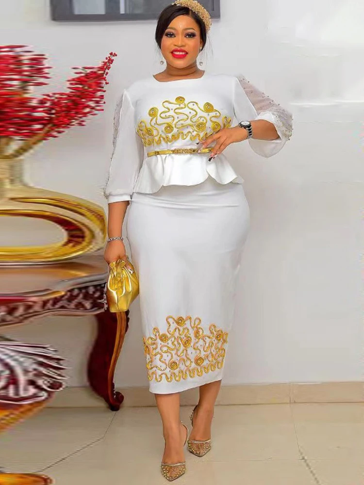 African Tops Skirt 2 PCS Set Women Hippie Clothes 2022 New Ankara Dashiki Blouse Skirts Vetement Femme Wedding Party Outfits
African Tops Skirt 2 PCS Set Women Hippie Clothes 2022 New Ankara Dashiki Blouse Skirts Vetement Femme Wedding Party Outfits