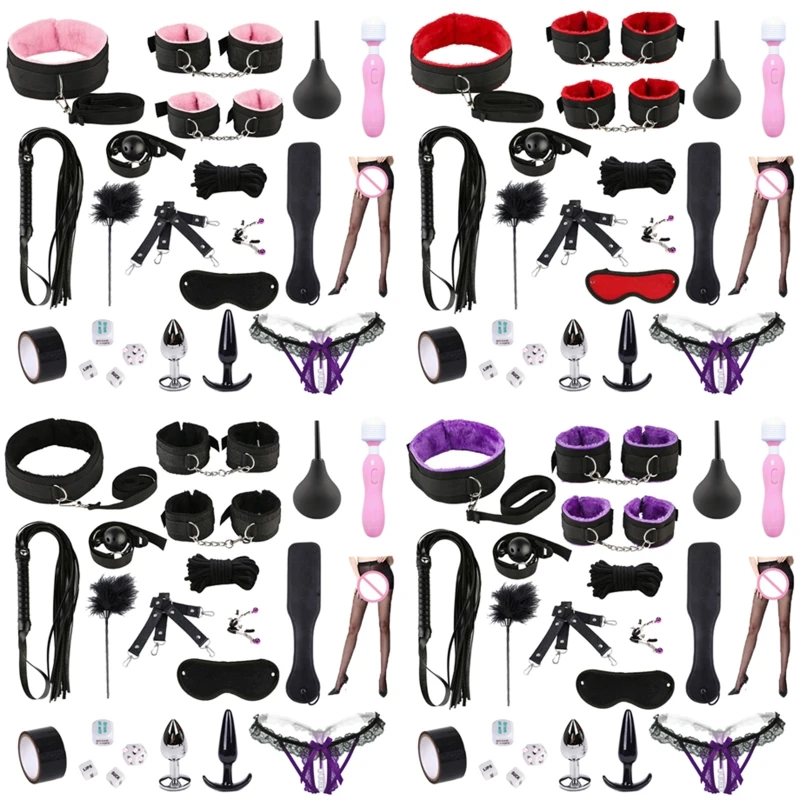 

Sexx Fetish Games Erotic Accessories Safe BDSM Restraints Kits Beginners Sm Sex Bondage Toys Set for Couples Womens Mens 10CB