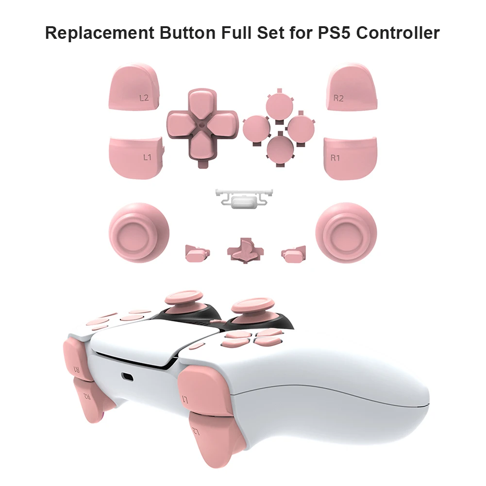 

Replacement Button Full Set Controller Parts Joystick Thumb Stick Grip Key Gamepad Shell Dual Sense for PlayStation 5 PS5