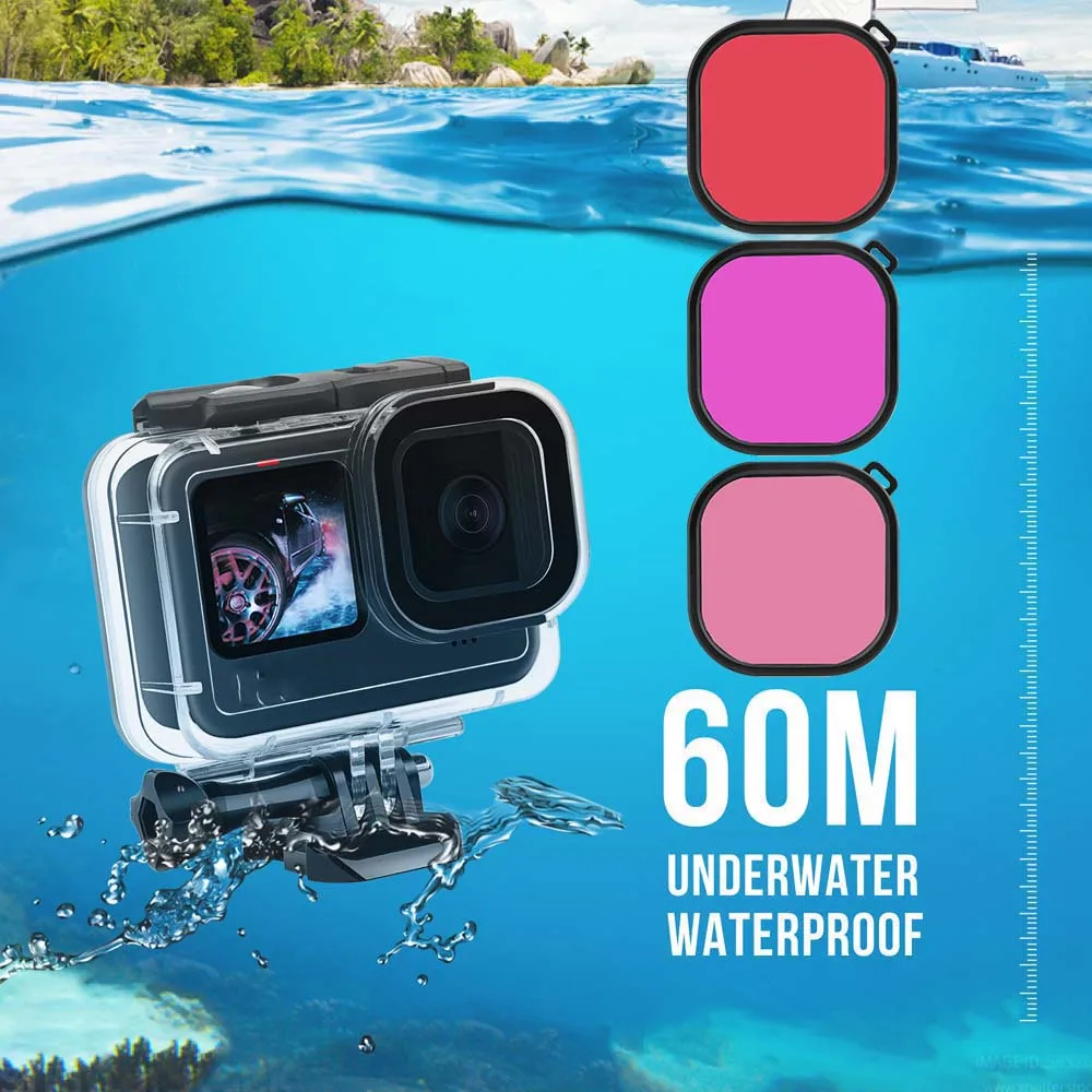 60M Waterproof Case for GoPro Hero 11 9 Black Protective Diving shockproof Underwater Housing Shell Cover Color Filter Go pro 10
60M Waterproof Case for GoPro Hero 11 9 Black Protective Diving shockproof Underwater Housing Shell Cover Color Filter Go pro 10