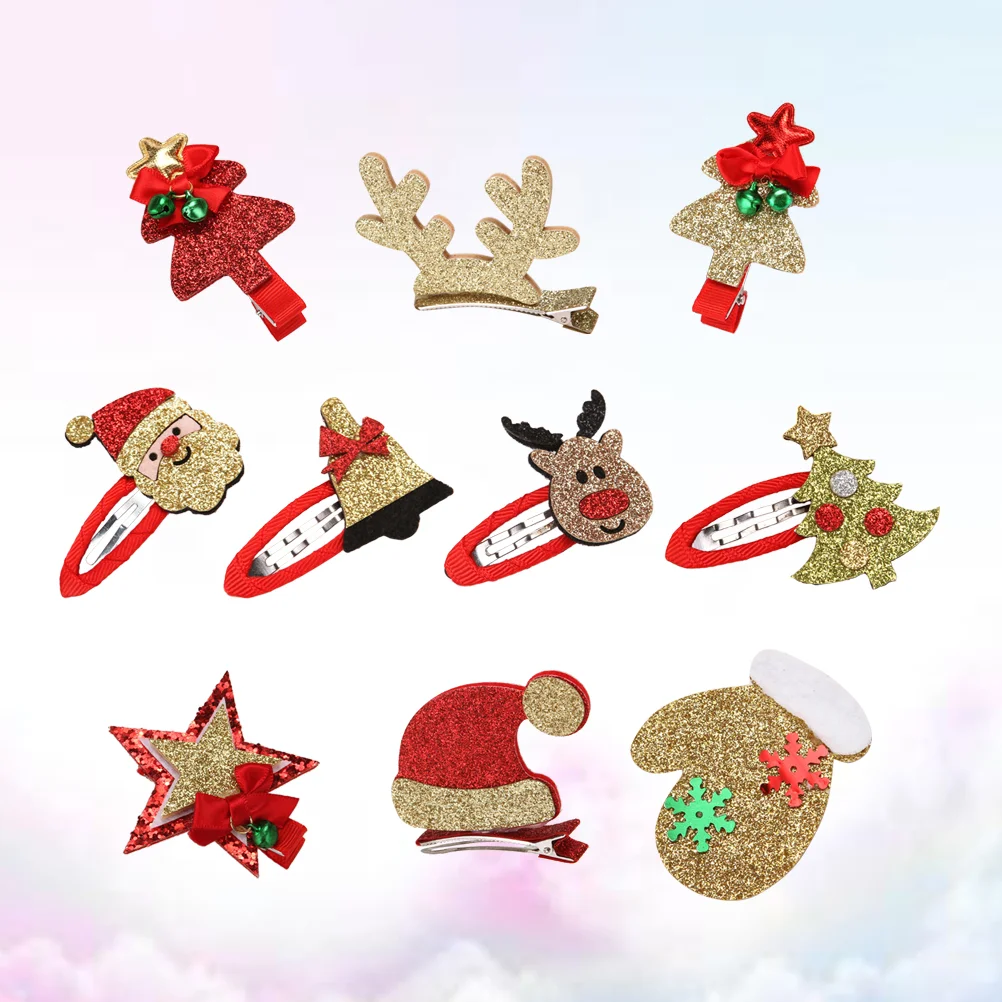 10 Pcs Snap Hair Clips Kids Christmas Infant Barrettes Pins Baby Accessories Girls
10 Pcs Snap Hair Clips Kids Christmas Infant Barrettes Pins Baby Accessories Girls