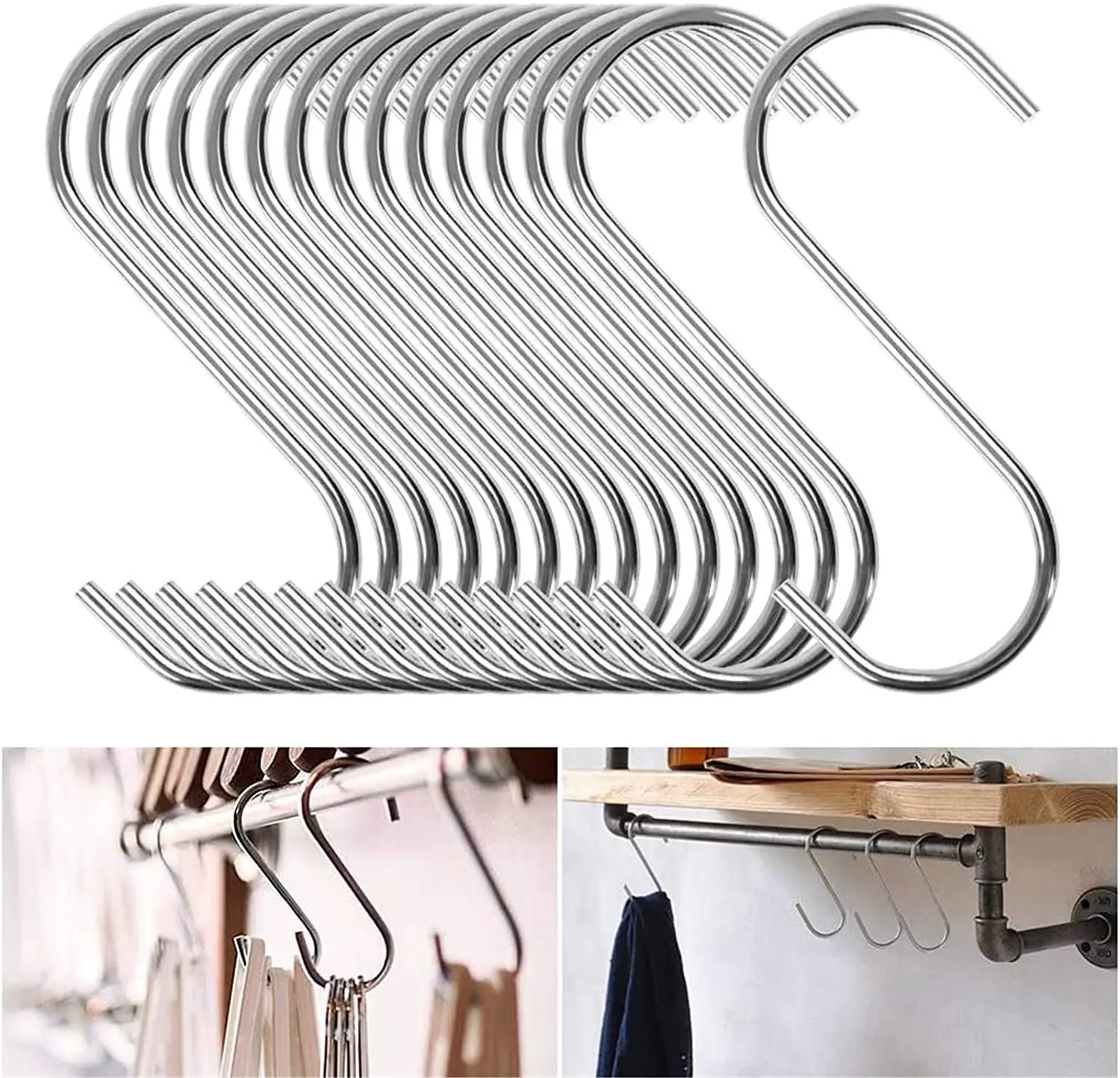 10pcs Stainless Steel S-Shape Hook Kitchen Bedroom Multi-function Railing S Hanger Hook Clasp Holder Hooks Hanging Storage Tools
10pcs Stainless Steel S-Shape Hook Kitchen Bedroom Multi-function Railing S Hanger Hook Clasp Holder Hooks Hanging Storage Tools
