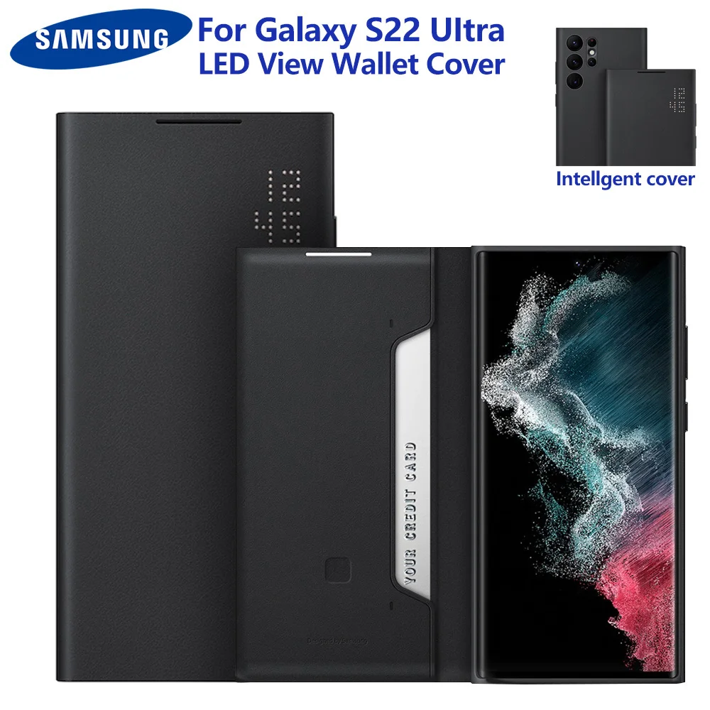 Samsung Original Intelligent S-View Wallet Flip Cover for Samsung Galaxy S22 Ultra LED Smart View Cover Case
Samsung Original Intelligent S-View Wallet Flip Cover for Samsung Galaxy S22 Ultra LED Smart View Cover Case