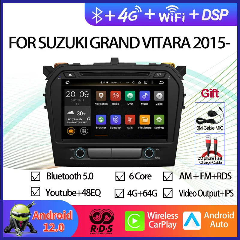9" Android 12 Octa Core Car Radio Stereo For Suzuki Grand Vitara 2015- Auto GPS Navigation Multimedia Player
9" Android 12 Octa Core Car Radio Stereo For Suzuki Grand Vitara 2015- Auto GPS Navigation Multimedia Player