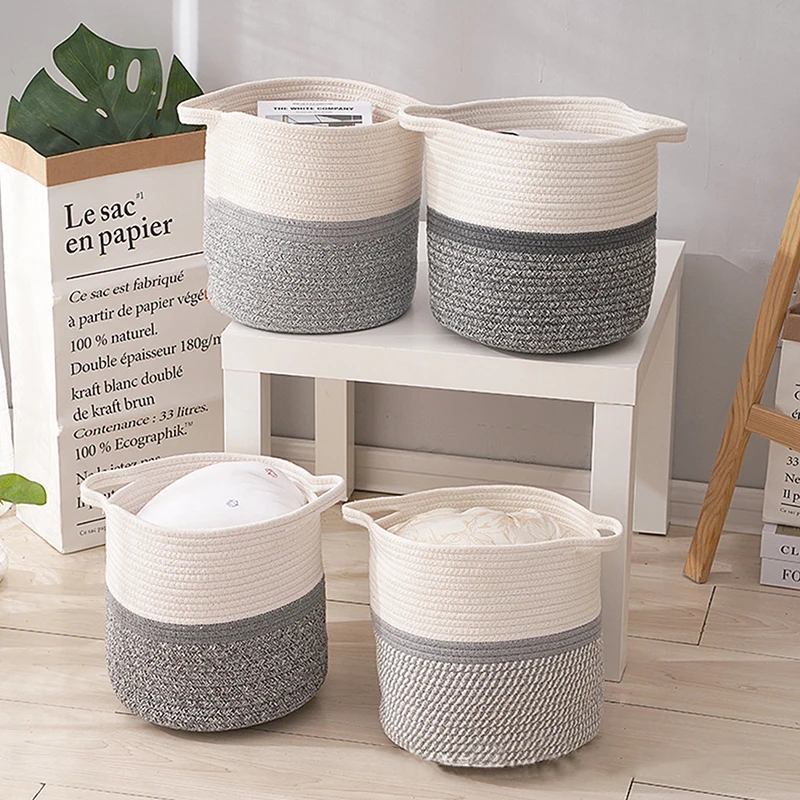 Storage Basket Storage Box Desktop Sundries Storage Basket Cosmetics Snack Porch Hand-Woven Cotton Thread Storage Basket
Storage Basket Storage Box Desktop Sundries Storage Basket Cosmetics Snack Porch Hand-Woven Cotton Thread Storage Basket