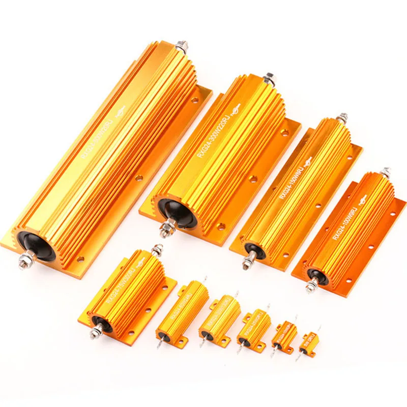 Wholesale Rx24 Resistance of Gold Aluminum Shell 5W 10W 25W 50W 100W for Frequency Converter Current Limiting Protection
Wholesale Rx24 Resistance of Gold Aluminum Shell 5W 10W 25W 50W 100W for Frequency Converter Current Limiting Protection