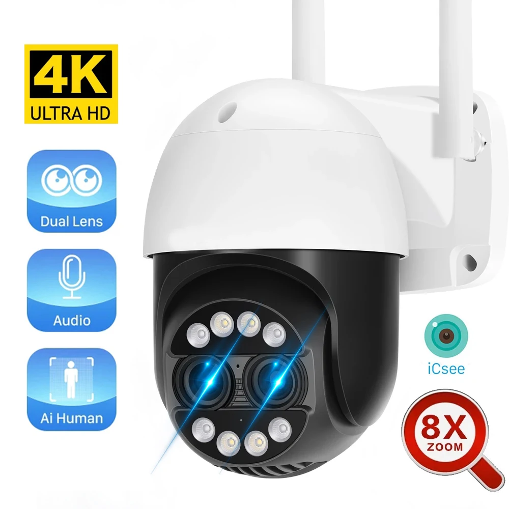 HONTUSEC Dual Lens 4K 8MP IP Camera 2.8+12mm Outdoor Security Camera 8X Zoom Two Way Audio Human Detection Color Night Vision
HONTUSEC Dual Lens 4K 8MP IP Camera 2.8+12mm Outdoor Security Camera 8X Zoom Two Way Audio Human Detection Color Night Vision