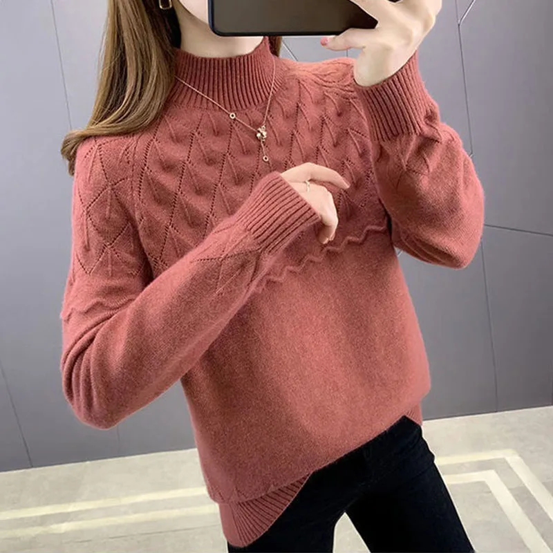 Half High Neck Sweater Women Autumn And Winter New Fashion Korean Long Sleeve Fashion Casual Lady Solid Pullovers Top Pull Femme
Half High Neck Sweater Women Autumn And Winter New Fashion Korean Long Sleeve Fashion Casual Lady Solid Pullovers Top Pull Femme