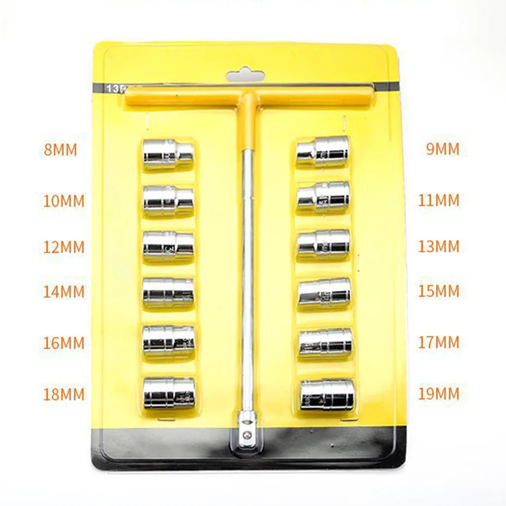 T-type Handle Spanner Wrench 8-19mm Socket Set Multifuctional For Vehicle Car Motorcycle Repair Tool Hand Tools
T-type Handle Spanner Wrench 8-19mm Socket Set Multifuctional For Vehicle Car Motorcycle Repair Tool Hand Tools