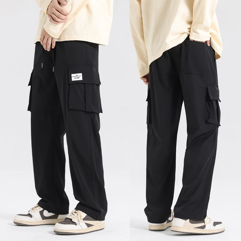 New Pants Men's Loose Wide Leg Casual Korean Version Trend Large Pocket Drawstring Fashion
New Pants Men's Loose Wide Leg Casual Korean Version Trend Large Pocket Drawstring Fashion