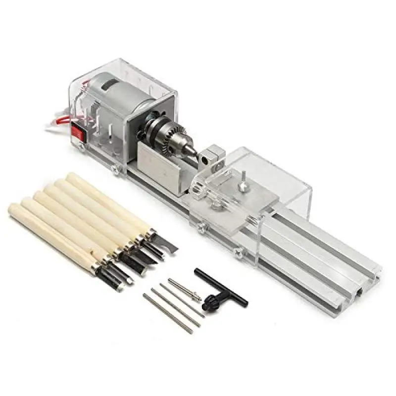 Mini Wood Lathe Machine DIY Woodworking Miniature Buddha Pearl Lathe Grinding Polishing Beads Wood Drill Rotary Tool 12-24VDC
Mini Wood Lathe Machine DIY Woodworking Miniature Buddha Pearl Lathe Grinding Polishing Beads Wood Drill Rotary Tool 12-24VDC