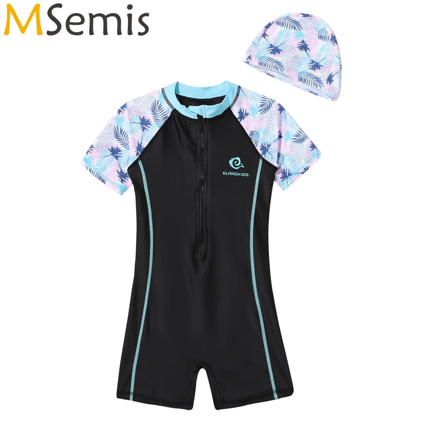 Kids Girls Athletic Boyshort Swimswear One-piece Print Swimsuit with Hat Front Zipper Jumpsuit Pool Beach Swimming Bathing Suit
Kids Girls Athletic Boyshort Swimswear One-piece Print Swimsuit with Hat Front Zipper Jumpsuit Pool Beach Swimming Bathing Suit