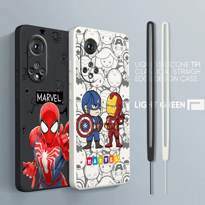 

Marvel Hero Cartoon Spiderman For Xiaomi POCO C50 C40 X4 M5S F4 M4 X3 F3 M3 C3 Pro GT NFC 4G 5G Liquid Rope Silicone Phone Case