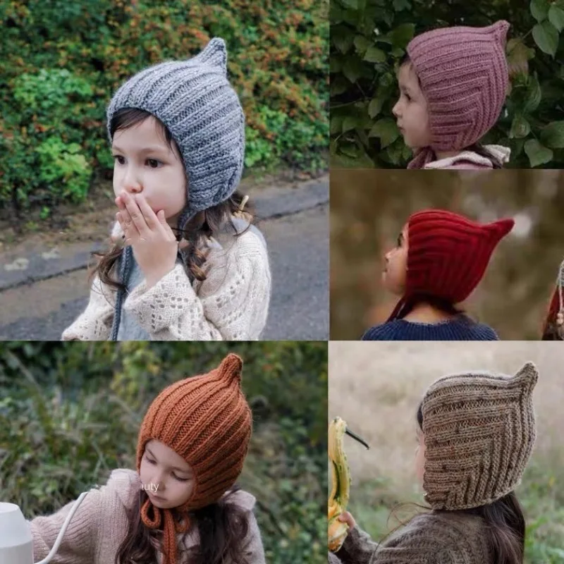 

Jenny&DaveMerino wool children's knitted hat European and American fashion fairy hat baby knitted hat girl