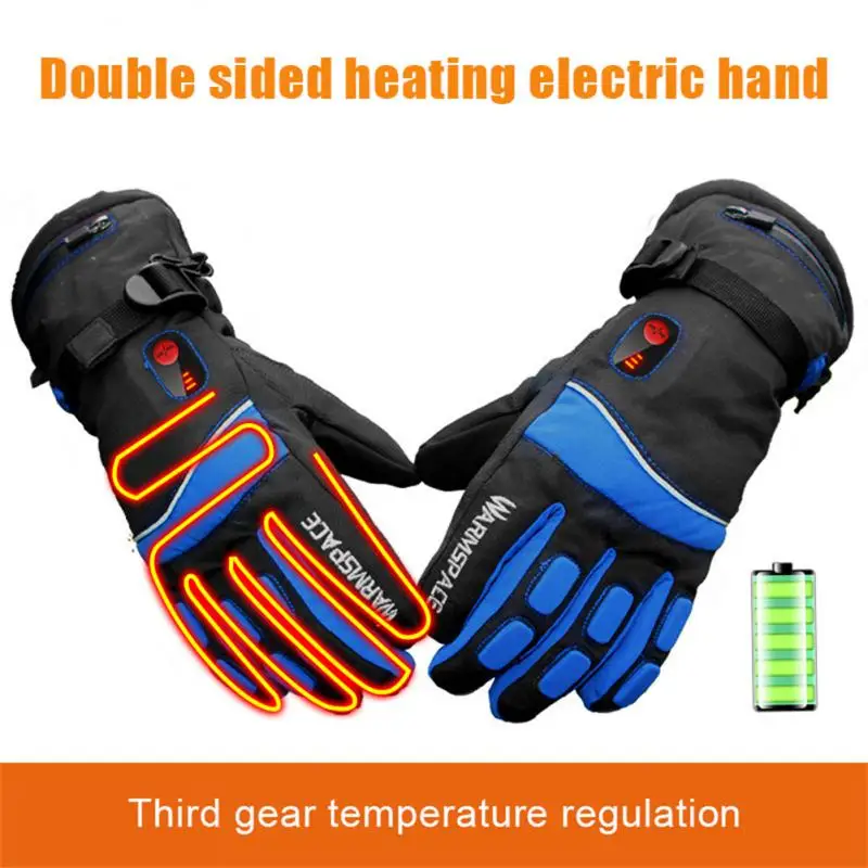 

Перчатки с электрическим подогревом, лыжные перчатки, зимние ветрозащитные теплые перчатки с сенсорным экраном и перезаряжаемой батареей для мотоцикла, охоты, рыбалки, новинка для мужчин