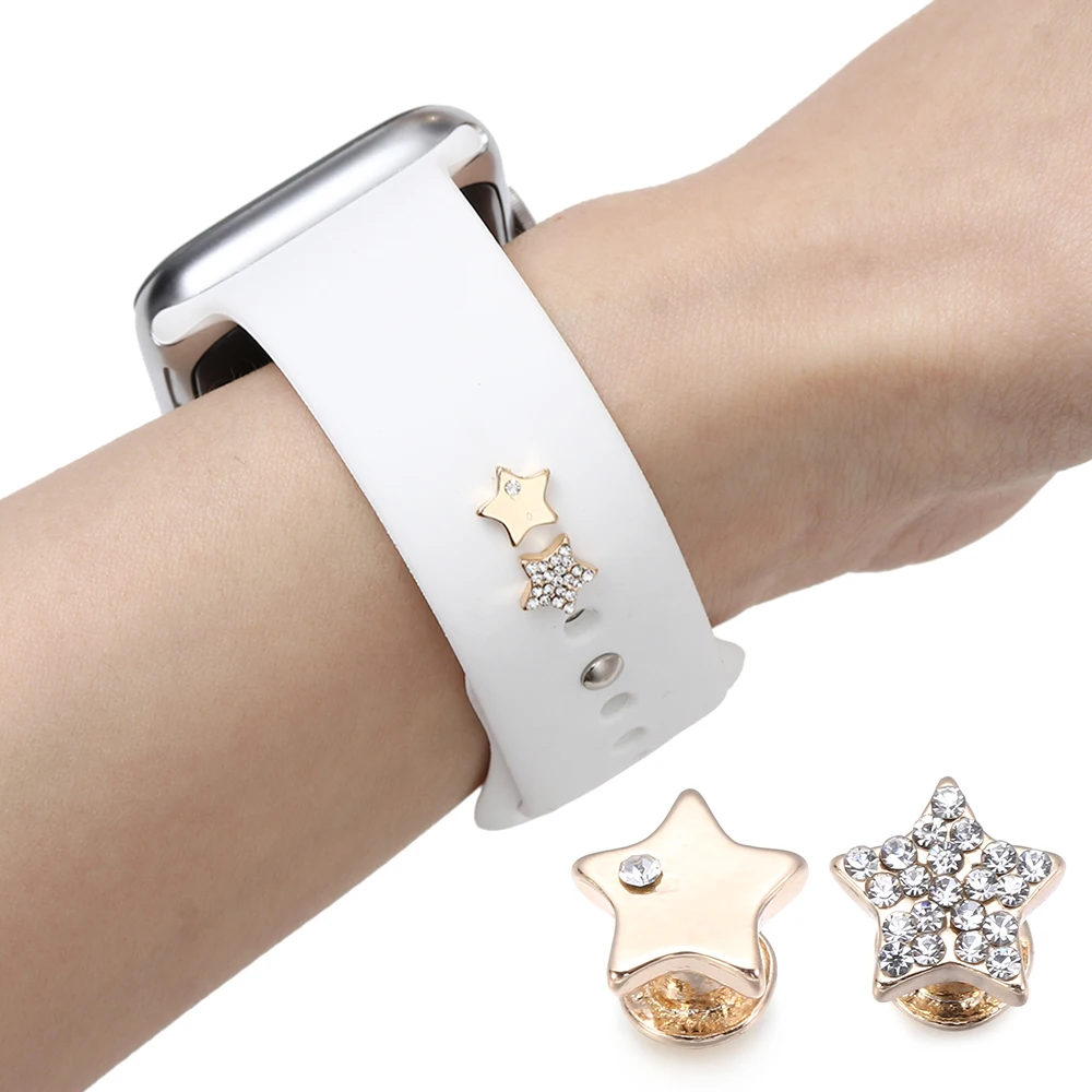 Star Diamond Decor Ring Nails For Apple Watch Band Ornament Charms Bracelet Metal Rivet Silicone Strap Accessories For iwatch 
Star Diamond Decor Ring Nails For Apple Watch Band Ornament Charms Bracelet Metal Rivet Silicone Strap Accessories For iwatch