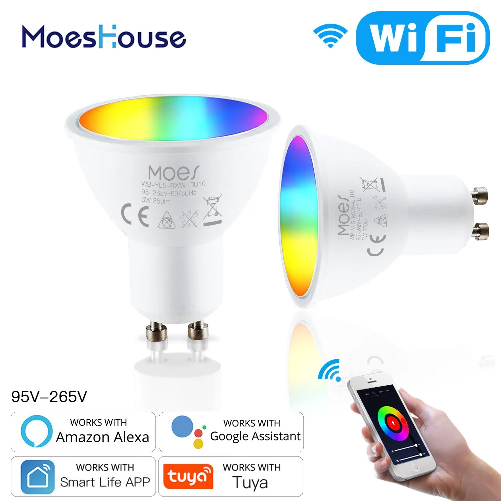 Умсветильник светодиодные лампы Moeshouse Tuya GU10 с Wi-Fi, приглушаемые светильники с дистанционным управлением, работает с Alexa Google Home, RGBCW, 5 Вт
Умсветильник светодиодные лампы Moeshouse Tuya GU10 с Wi-Fi, приглушаемые светильники с дистанционным управлением, работает с Alexa Google Home, RGBCW, 5 Вт