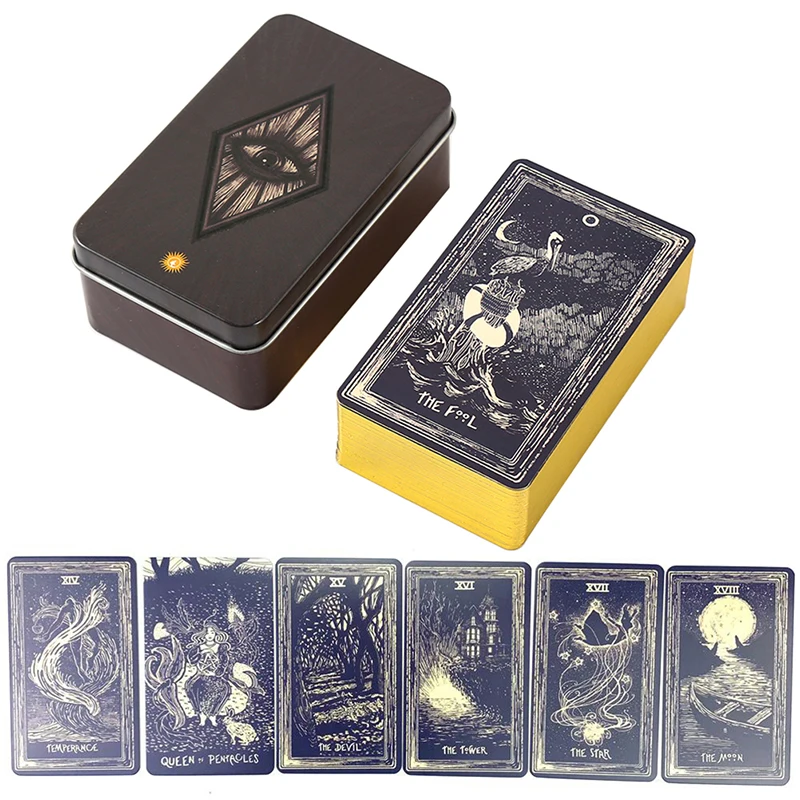 Iron Box Light Vision Tarot Card Family Party Board Game Divination High Quality Fate Card Fortune Telling Game Card w/Manual
Iron Box Light Vision Tarot Card Family Party Board Game Divination High Quality Fate Card Fortune Telling Game Card w/Manual