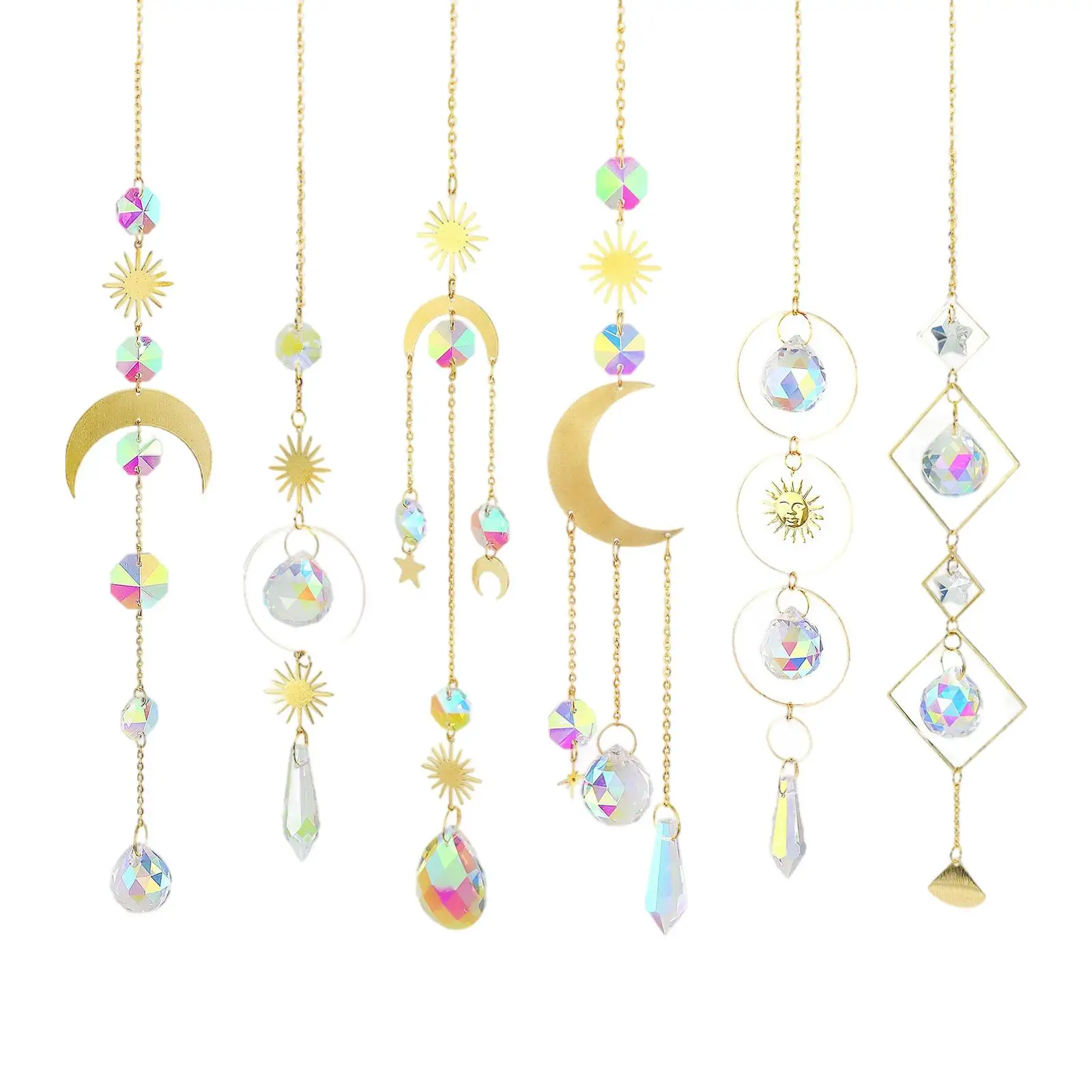 6x Colorful Crystal Pendant Star Moon Pendant Rainbow Maker with Chain for Indoor Balcony Decor
6x Colorful Crystal Pendant Star Moon Pendant Rainbow Maker with Chain for Indoor Balcony Decor