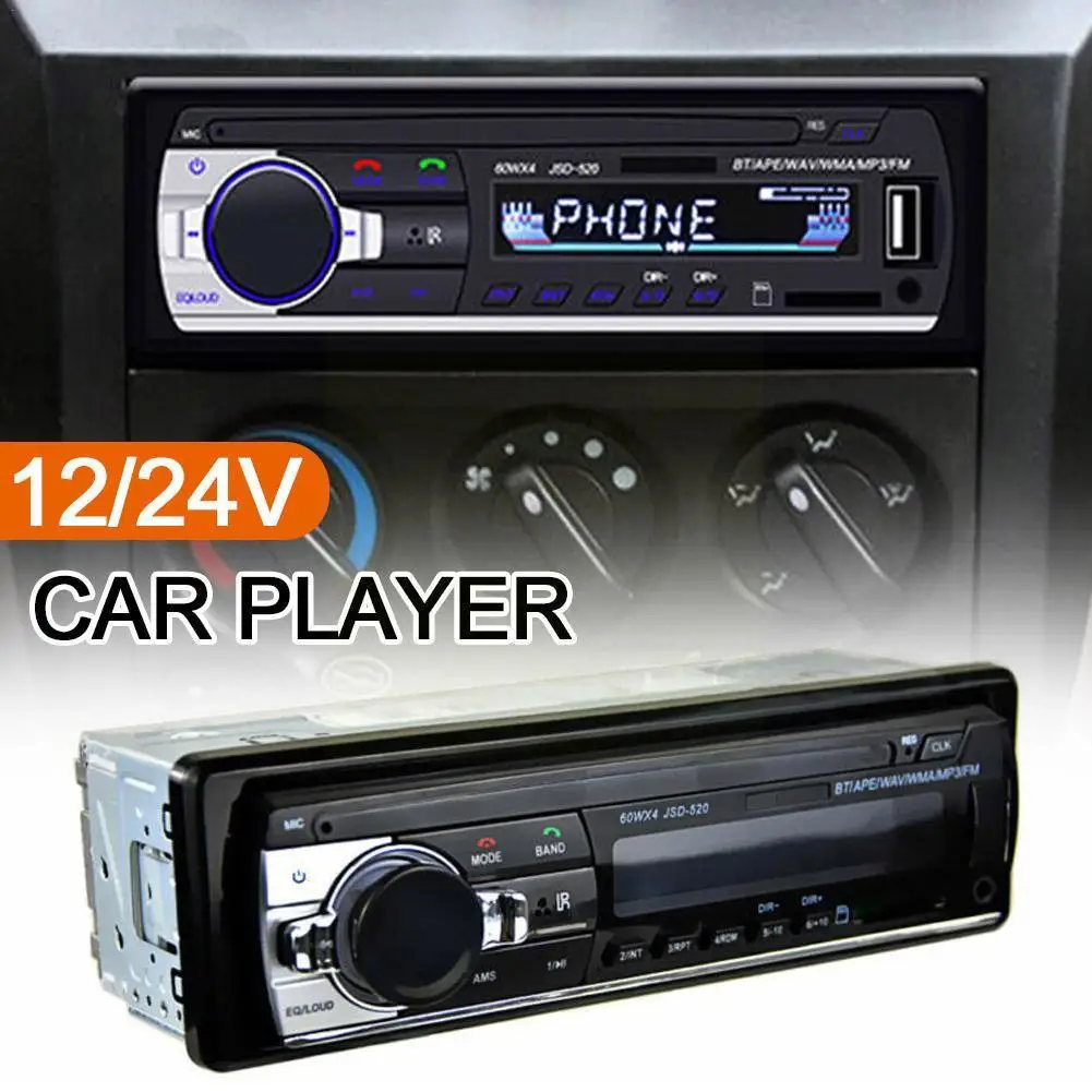 

(Прямые продажи с фабрики) Автомобильный MP3-плеер Стерео 60 Вт * 4 аудио 12В/24В радио Грузовик Usb/Tf/Fm/Aux автомобильный Bluetooth C9J3