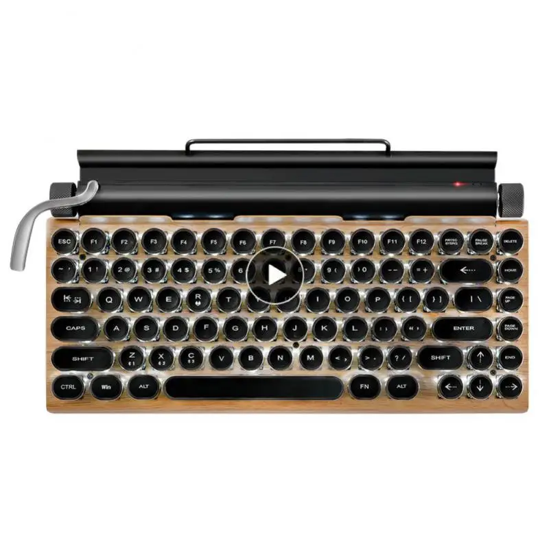 

Usb Connection 83 Key Mechanical Keyboard Wireless Metal Dot Retro Typewriter Mechanical Keyboard Punk Keycap Gaming Keyboards