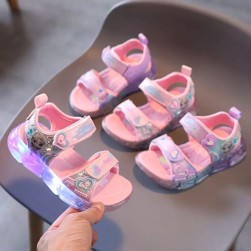 Disney Children's Sandals Women's Summer Anti-skid Led Light Girls' Fashion Elsa Princess Girls' Soft Sole Shoes
Disney Children's Sandals Women's Summer Anti-skid Led Light Girls' Fashion Elsa Princess Girls' Soft Sole Shoes