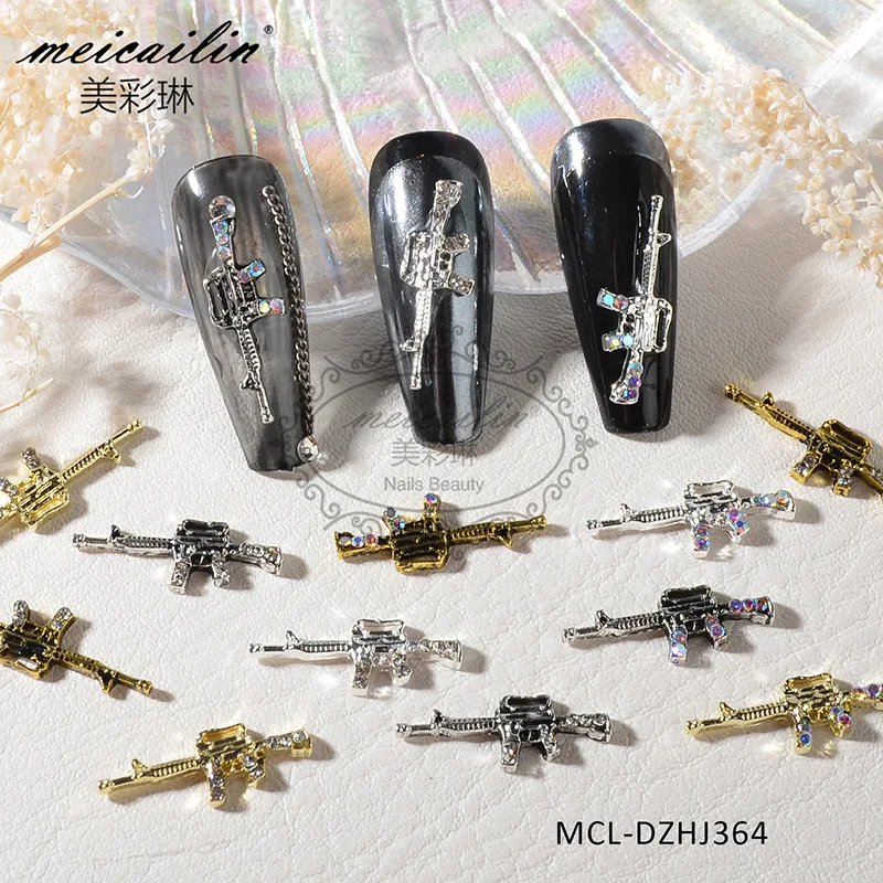 10pcs Luxury Nail Art Alloy Gun Shape Gemstone Rhinestone Nails Shiny Multicolor 3D Charms DIY Manicure Tips Decoration For Nail
10pcs Luxury Nail Art Alloy Gun Shape Gemstone Rhinestone Nails Shiny Multicolor 3D Charms DIY Manicure Tips Decoration For Nail