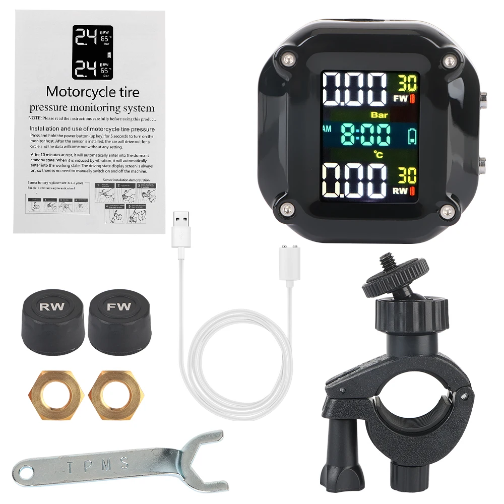 Система Контроля Давления В Шинах (TPMS) Для Мотоциклов С Мониторингом Температуры, Двумя Внешними Датчиками И Сигнализацией
Система Контроля Давления В Шинах (TPMS) Для Мотоциклов С Мониторингом Температуры, Двумя Внешними Датчиками И Сигнализацией