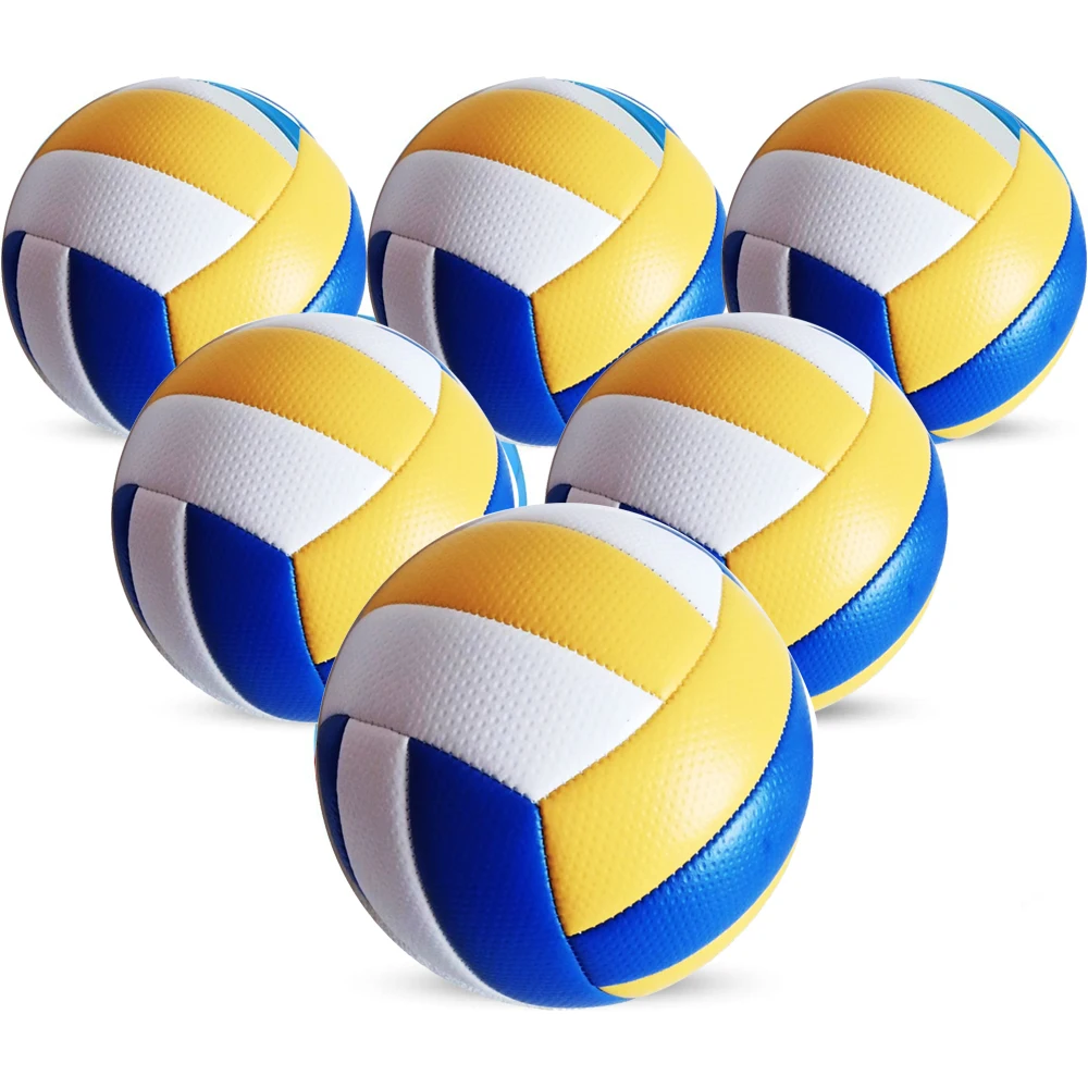 6 Pack Volleyball for Women and Men, Outdoor and Indoor Volley Ball, Beach Soft Touch Waterproof, Official Size 5 
6 Pack Volleyball for Women and Men, Outdoor and Indoor Volley Ball, Beach Soft Touch Waterproof, Official Size 5