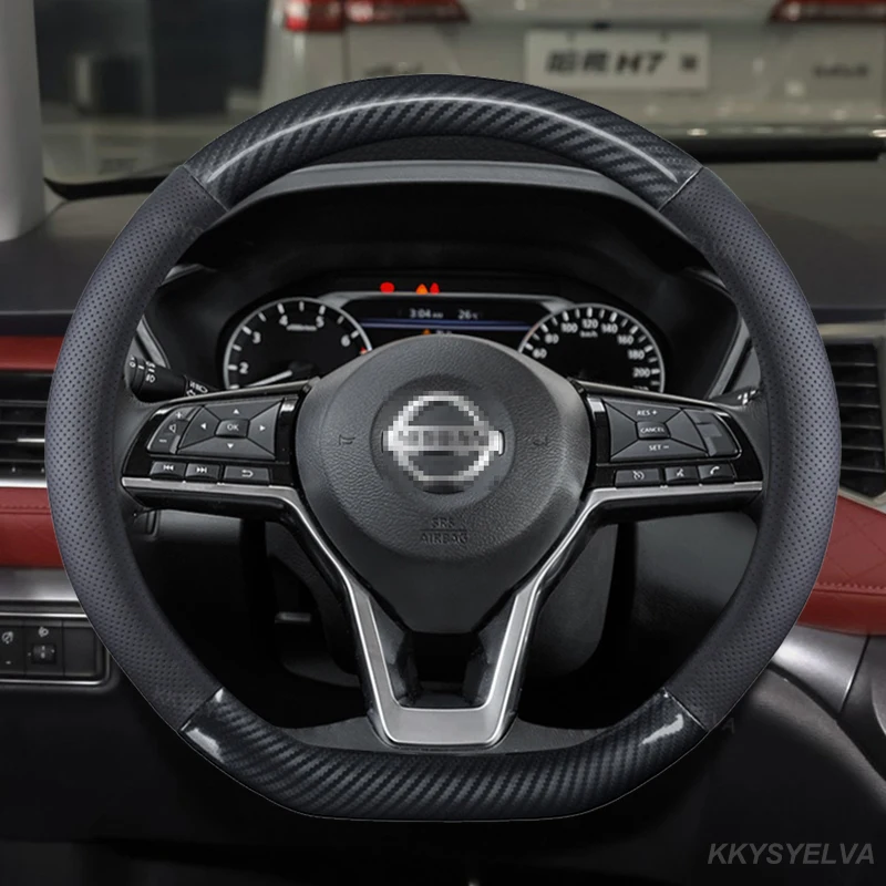 Genuine Leather +Carbon Fibre Car Steering Wheel Cover For Nissan Qashqai 2019-2022 X-Trail T32 2017-2022 Rogue 2016-2021
Genuine Leather +Carbon Fibre Car Steering Wheel Cover For Nissan Qashqai 2019-2022 X-Trail T32 2017-2022 Rogue 2016-2021