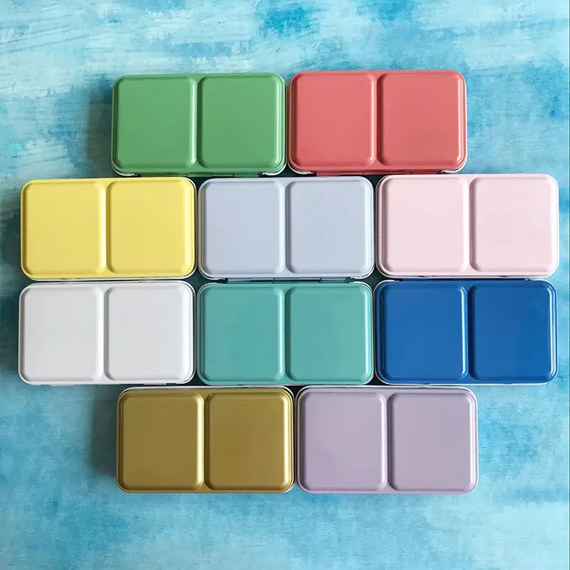 Colorful Empty Watercolor Paints Tins Box Palette Painting Storage Paint Iron Box with 24 Half Pans For Art Supplies
Colorful Empty Watercolor Paints Tins Box Palette Painting Storage Paint Iron Box with 24 Half Pans For Art Supplies