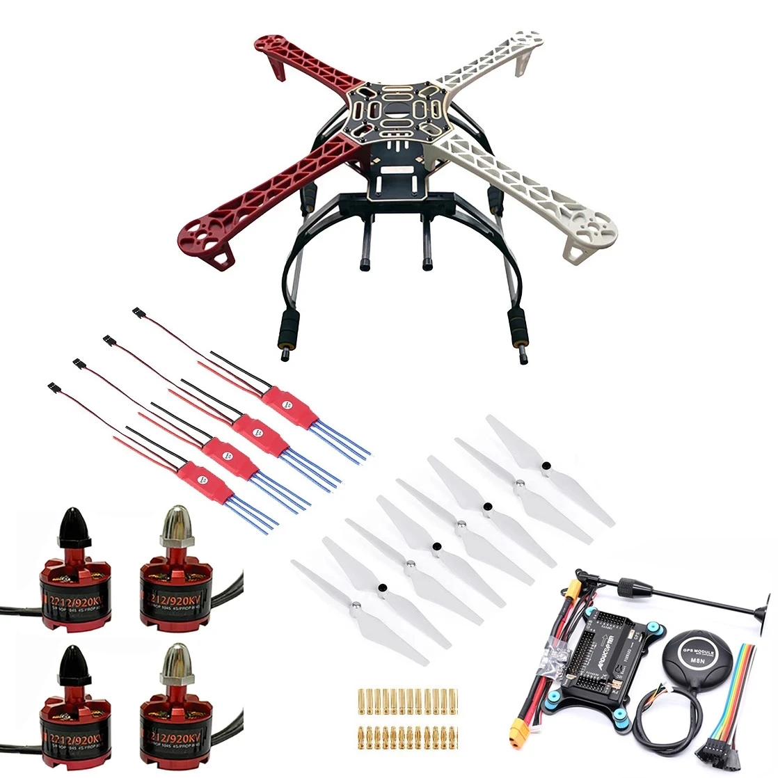 New hot saleF450 450mm Multicopter Frame Kit APM 2.8 W / 7M Damper GPS Power Module 2212Motor 920KV/1000KV 30A Simonk ESC
New hot saleF450 450mm Multicopter Frame Kit APM 2.8 W / 7M Damper GPS Power Module 2212Motor 920KV/1000KV 30A Simonk ESC