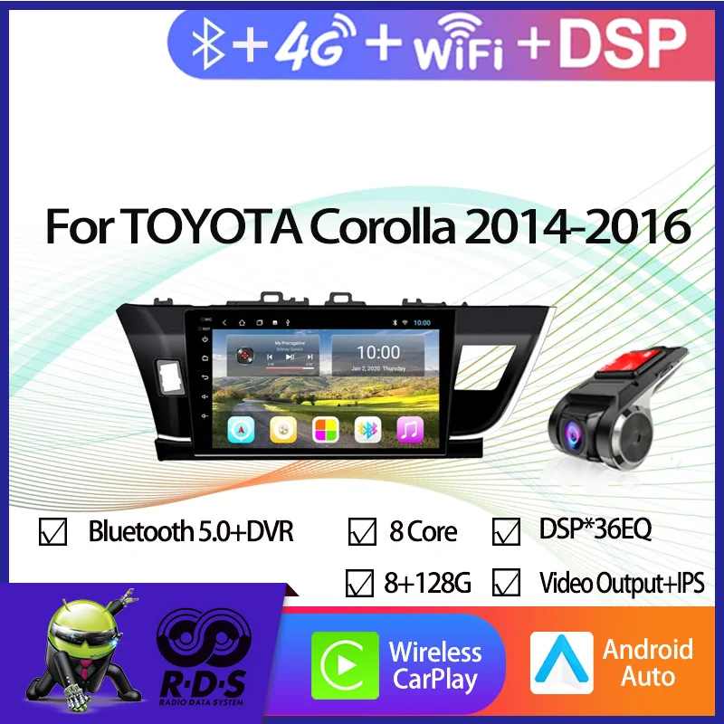 6G+128G Android 11 Car GPS Navigation For TOYOTA Corolla 2014-2016 Radio Head Unit Wifi 4G Mirror Link AHD DSP CARPLAY
6G+128G Android 11 Car GPS Navigation For TOYOTA Corolla 2014-2016 Radio Head Unit Wifi 4G Mirror Link AHD DSP CARPLAY
