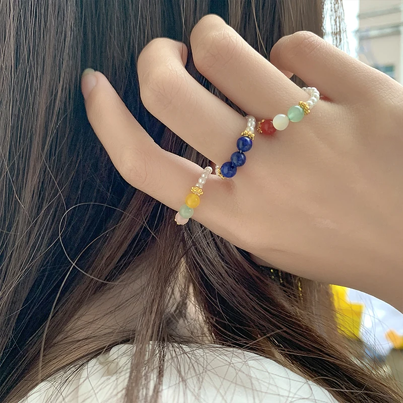 Engagement Multi Color Natural Stone Wedding Rings for Women Handmade Elastic Rope Moonstone Three Beads Wholesale Birthday Gift
Engagement Multi Color Natural Stone Wedding Rings for Women Handmade Elastic Rope Moonstone Three Beads Wholesale Birthday Gift