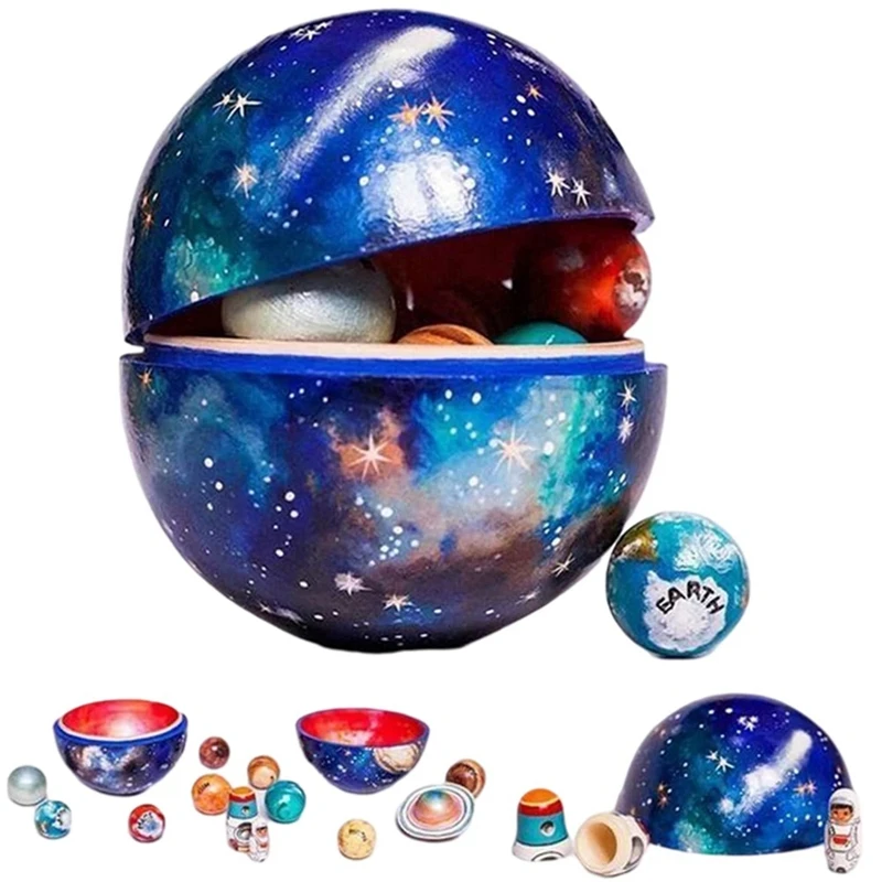Hot Sale Wooden Solar System Cosmos Learning Space Educational Toy With 8 Planets Sun/Moon/Astronaut/Rocket Space Model Ornament
Hot Sale Wooden Solar System Cosmos Learning Space Educational Toy With 8 Planets Sun/Moon/Astronaut/Rocket Space Model Ornament