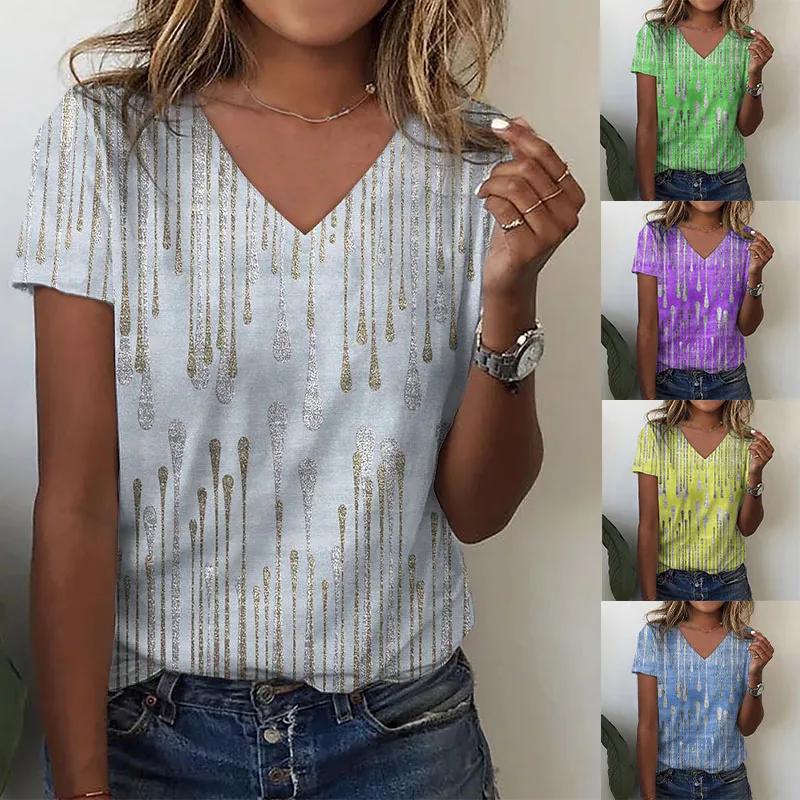 2022 New Abstract Print Short Sleeve T-shirts Women Casual V Neck Ladies Pullover Elegant Tops 10 Colors
2022 New Abstract Print Short Sleeve T-shirts Women Casual V Neck Ladies Pullover Elegant Tops 10 Colors