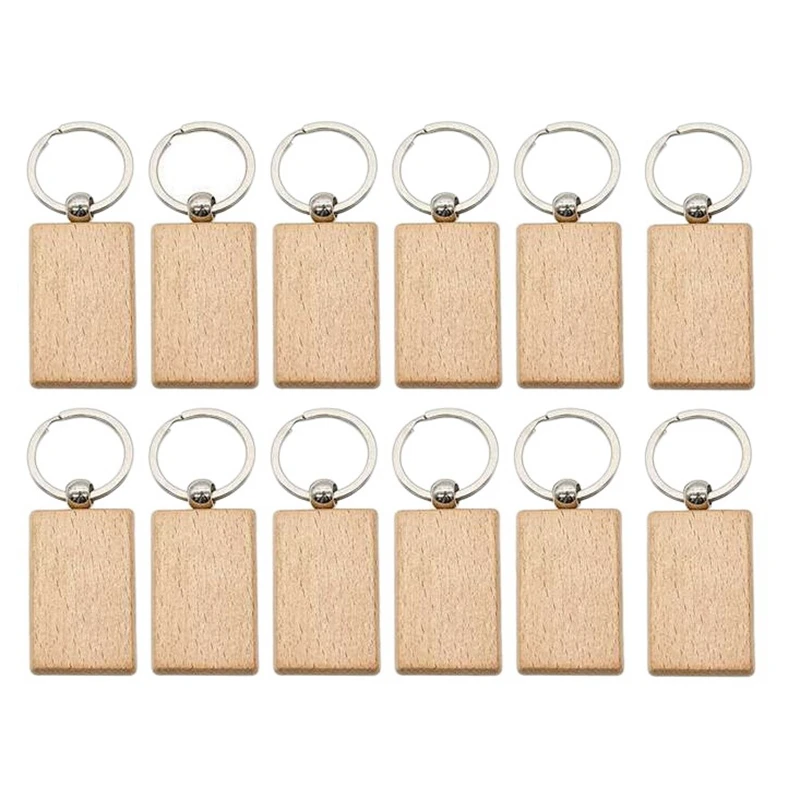 12 Pcs Blank Wooden Key Chain Rectangle Key Chain Tags Wood Keychains Key Ring for DIY Craft
12 Pcs Blank Wooden Key Chain Rectangle Key Chain Tags Wood Keychains Key Ring for DIY Craft